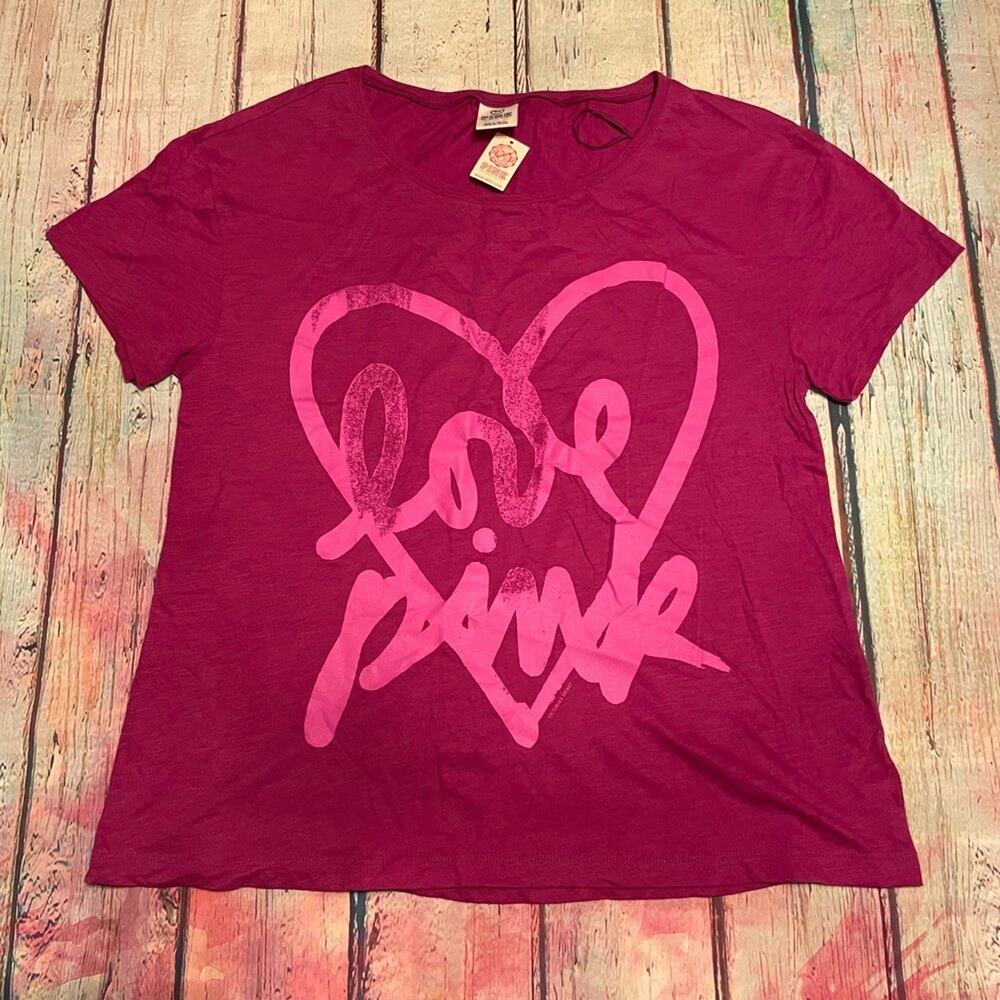 Victoria's Secret PINK Top Womens XS Pink Graphic T-Shirt Tee Boxy Casual